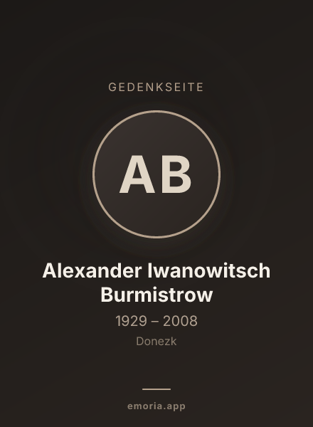 Gedenkportrait von Alexander Iwanowitsch Burmistrow