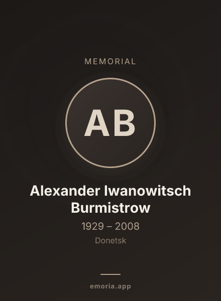 Memorial portrait of Alexander Iwanowitsch Burmistrow