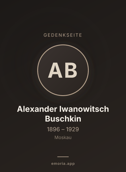 Gedenkportrait von Alexander Iwanowitsch Buschkin