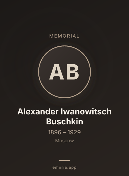 Memorial portrait of Alexander Iwanowitsch Buschkin