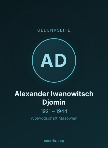 Gedenkportrait von Alexander Iwanowitsch Djomin