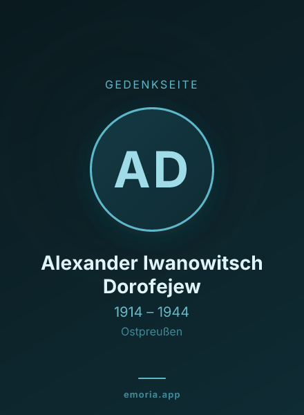 Gedenkportrait von Alexander Iwanowitsch Dorofejew