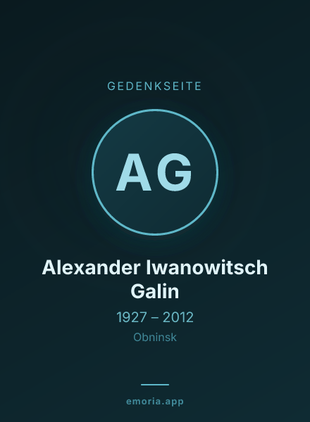 Gedenkportrait von Alexander Iwanowitsch Galin