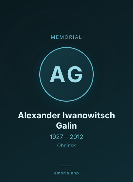 Memorial portrait of Alexander Iwanowitsch Galin