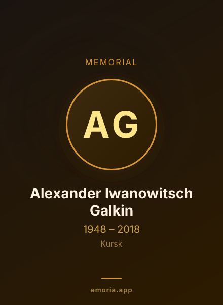 Memorial portrait of Alexander Iwanowitsch Galkin