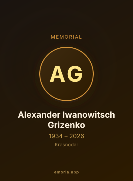 Memorial portrait of Alexander Iwanowitsch Grizenko
