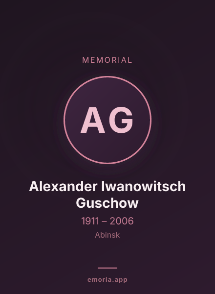 Memorial portrait of Alexander Iwanowitsch Guschow