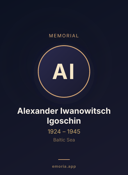 Memorial portrait of Alexander Iwanowitsch Igoschin