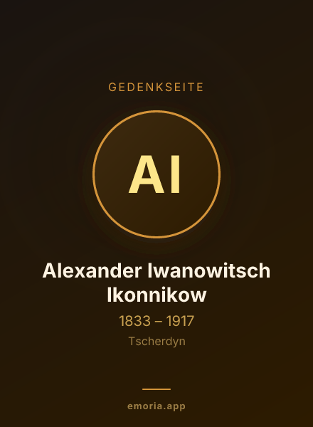 Gedenkportrait von Alexander Iwanowitsch Ikonnikow