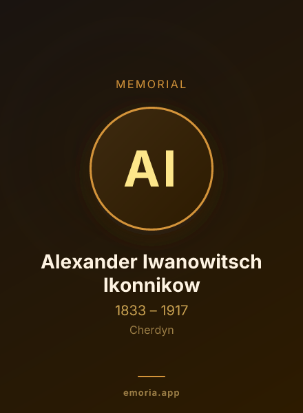 Memorial portrait of Alexander Iwanowitsch Ikonnikow