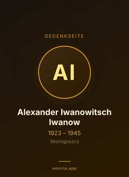 Gedenkportrait von Alexander Iwanowitsch Iwanow