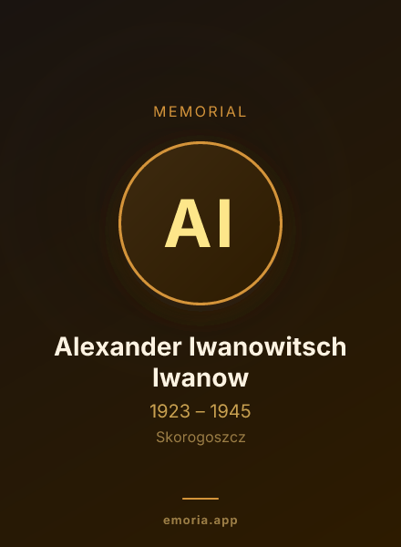 Memorial portrait of Alexander Iwanowitsch Iwanow