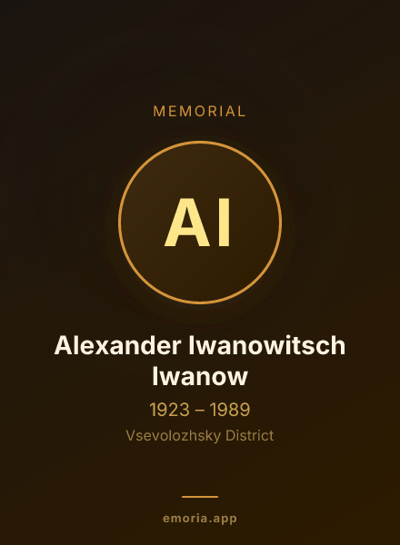 Memorial portrait of Alexander Iwanowitsch Iwanow