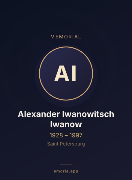 Memorial portrait of Alexander Iwanowitsch Iwanow