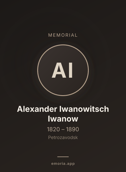 Memorial portrait of Alexander Iwanowitsch Iwanow