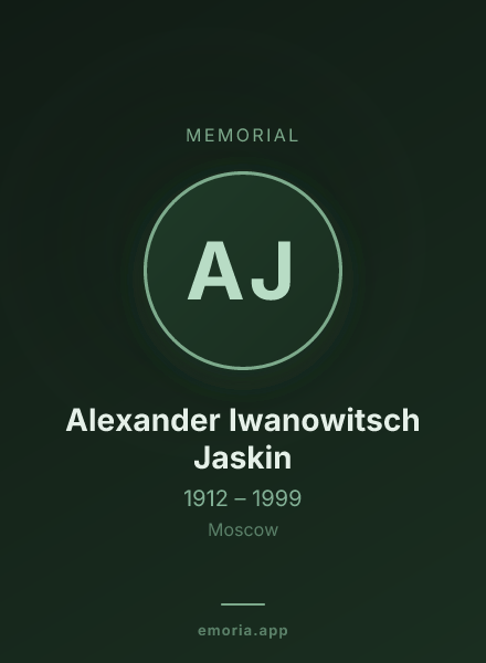 Memorial portrait of Alexander Iwanowitsch Jaskin