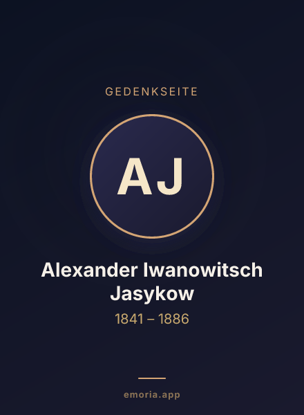 Gedenkportrait von Alexander Iwanowitsch Jasykow