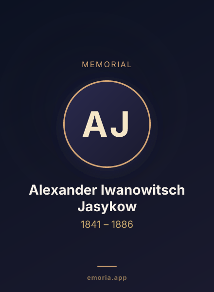 Memorial portrait of Alexander Iwanowitsch Jasykow