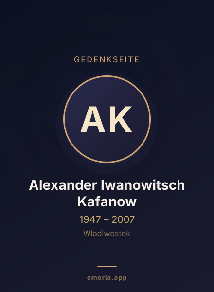 Gedenkportrait von Alexander Iwanowitsch Kafanow