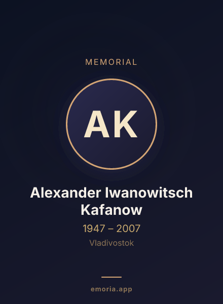Memorial portrait of Alexander Iwanowitsch Kafanow