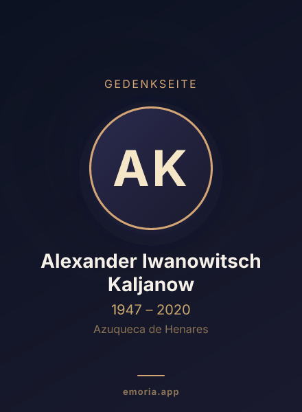 Gedenkportrait von Alexander Iwanowitsch Kaljanow