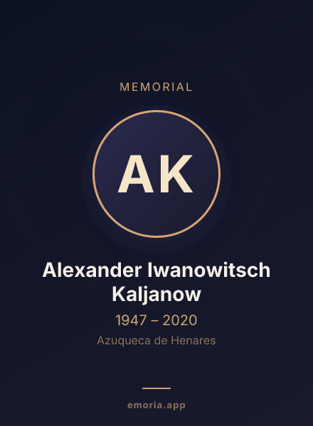Memorial portrait of Alexander Iwanowitsch Kaljanow
