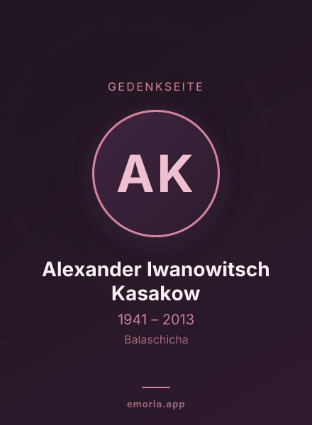 Gedenkportrait von Alexander Iwanowitsch Kasakow