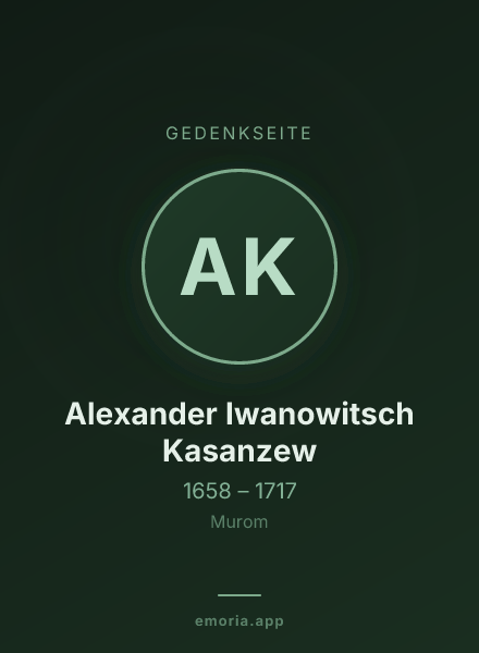 Gedenkportrait von Alexander Iwanowitsch Kasanzew