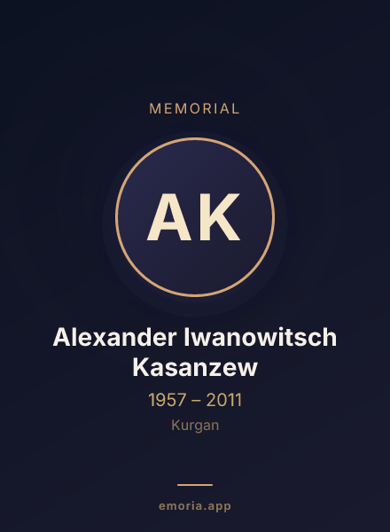 Memorial portrait of Alexander Iwanowitsch Kasanzew