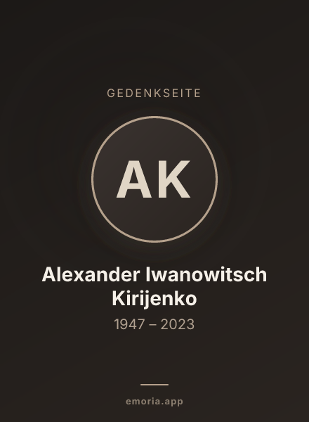 Gedenkportrait von Alexander Iwanowitsch Kirijenko