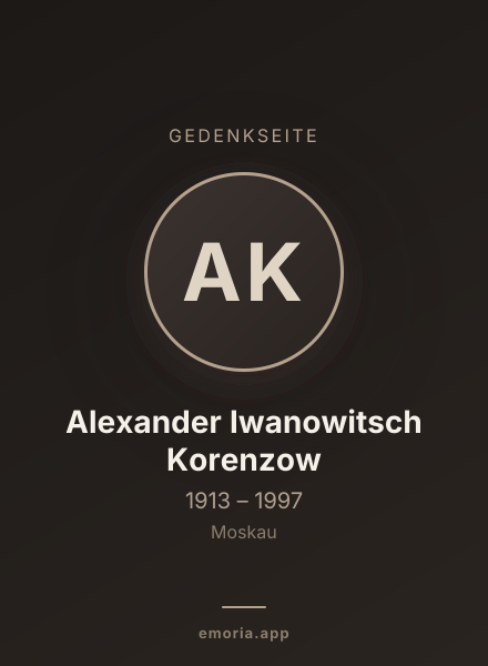 Gedenkportrait von Alexander Iwanowitsch Korenzow