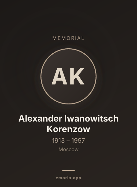 Memorial portrait of Alexander Iwanowitsch Korenzow