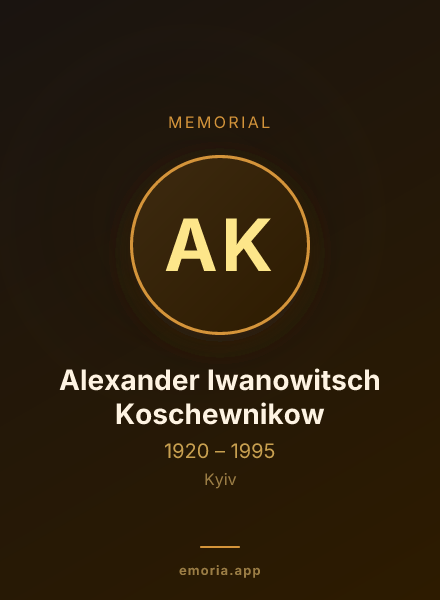 Memorial portrait of Alexander Iwanowitsch Koschewnikow