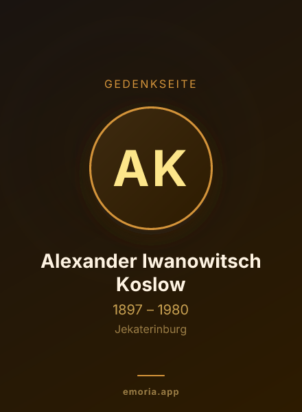 Gedenkportrait von Alexander Iwanowitsch Koslow