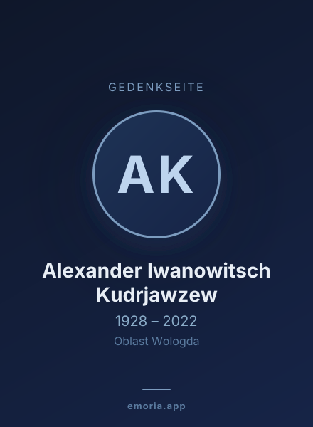 Gedenkportrait von Alexander Iwanowitsch Kudrjawzew