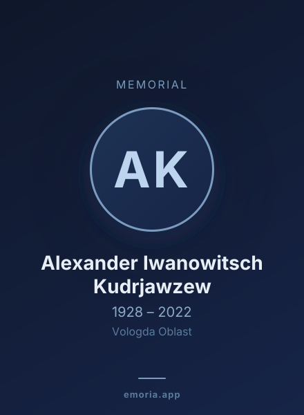 Memorial portrait of Alexander Iwanowitsch Kudrjawzew