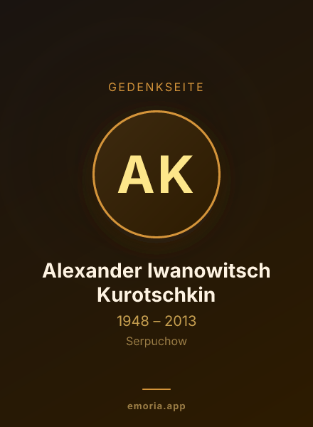 Gedenkportrait von Alexander Iwanowitsch Kurotschkin