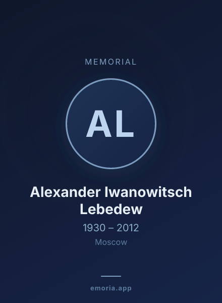 Memorial portrait of Alexander Iwanowitsch Lebedew