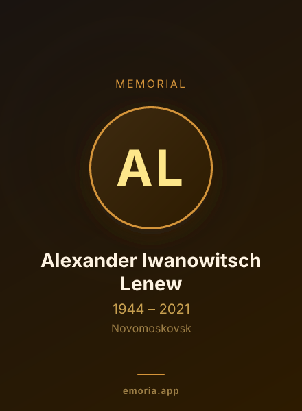 Memorial portrait of Alexander Iwanowitsch Lenew