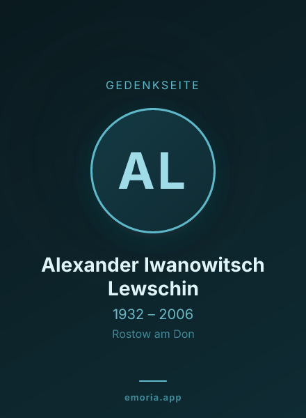 Gedenkportrait von Alexander Iwanowitsch Lewschin