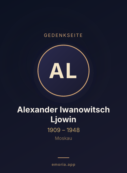 Gedenkportrait von Alexander Iwanowitsch Ljowin