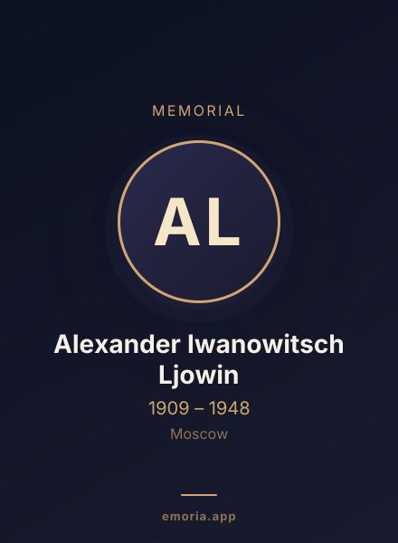 Memorial portrait of Alexander Iwanowitsch Ljowin