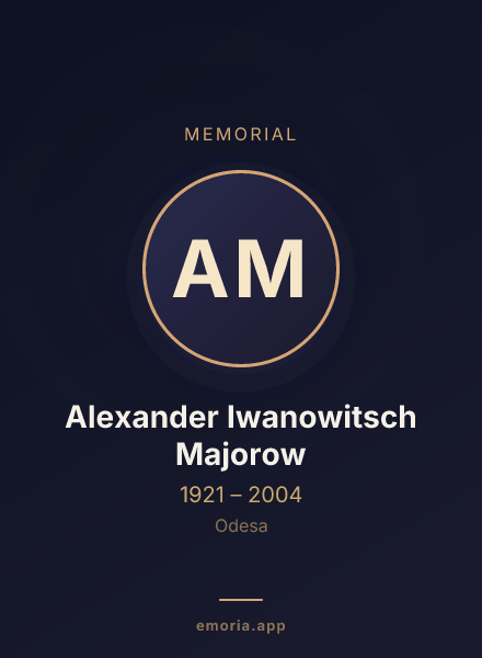Memorial portrait of Alexander Iwanowitsch Majorow