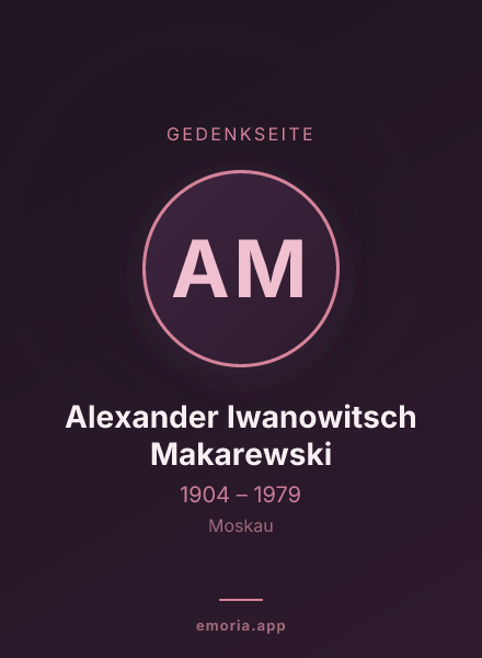 Gedenkportrait von Alexander Iwanowitsch Makarewski