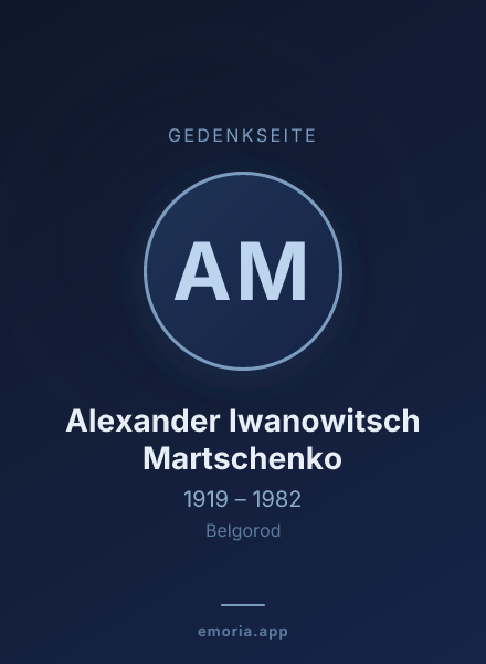 Gedenkportrait von Alexander Iwanowitsch Martschenko