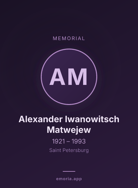 Memorial portrait of Alexander Iwanowitsch Matwejew