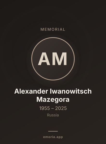 Memorial portrait of Alexander Iwanowitsch Mazegora