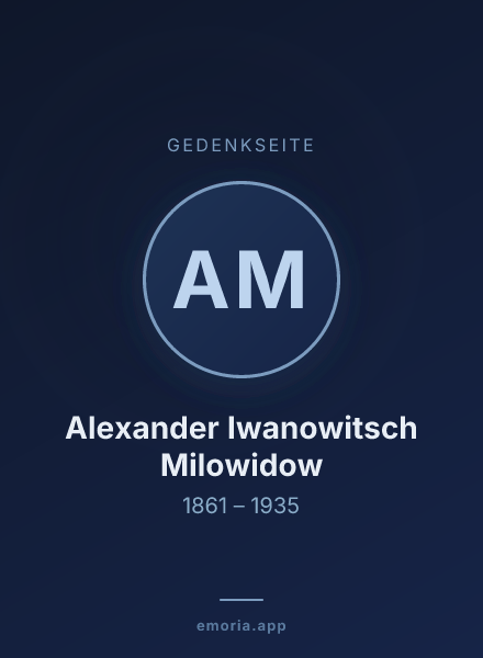 Gedenkportrait von Alexander Iwanowitsch Milowidow