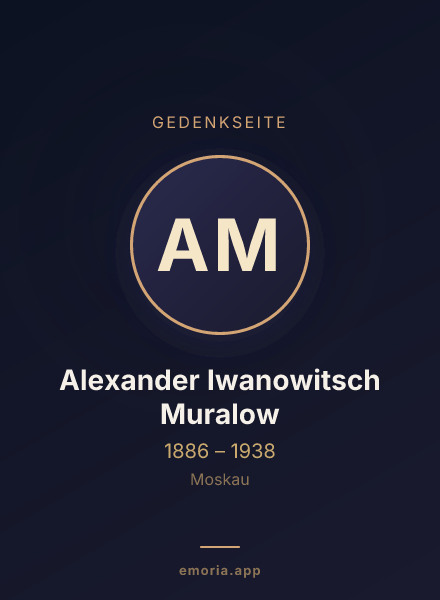Gedenkportrait von Alexander Iwanowitsch Muralow