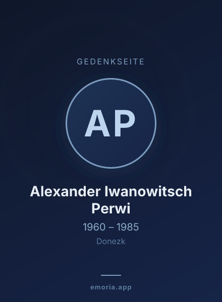 Gedenkportrait von Alexander Iwanowitsch Perwi